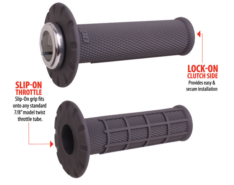 ODI Universal Half-Waffle Lock-On Griffe - Anthrazit/Silber