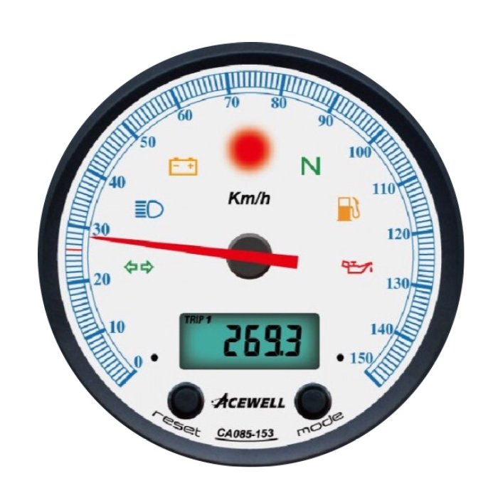ACEWELL Analog Tacho 150 Km/h Digital DZM